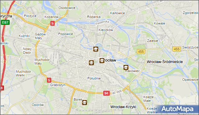 mapa Wrocławia, Wrocław na mapie Targeo