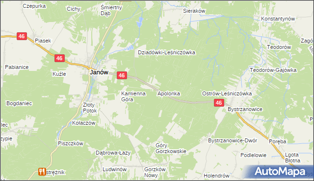 mapa Apolonka gmina Janów, Apolonka gmina Janów na mapie Targeo