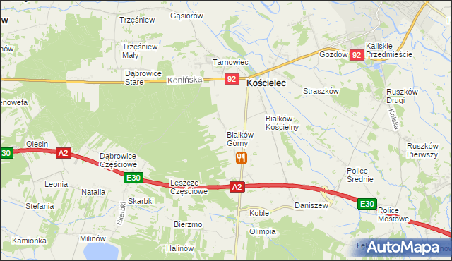 mapa Białków Górny, Białków Górny na mapie Targeo