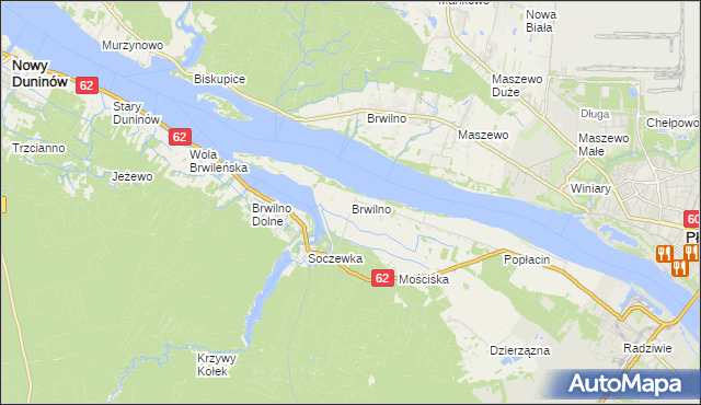 mapa Brwilno gmina Nowy Duninów, Brwilno gmina Nowy Duninów na mapie Targeo