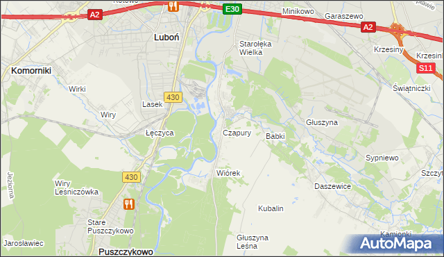 mapa Czapury, Czapury na mapie Targeo