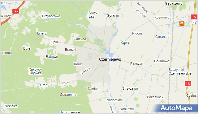 mapa Czerniejewo, Czerniejewo na mapie Targeo