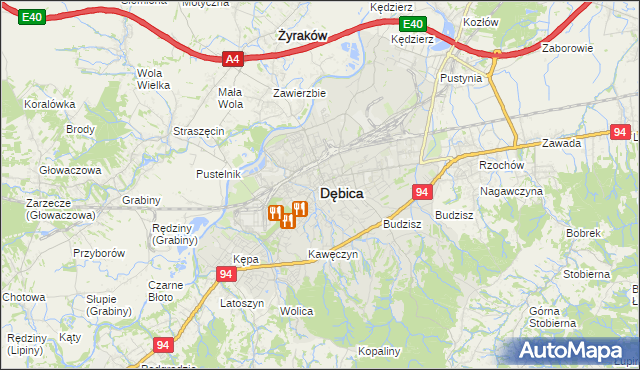 mapa Dębicy, Dębica na mapie Targeo