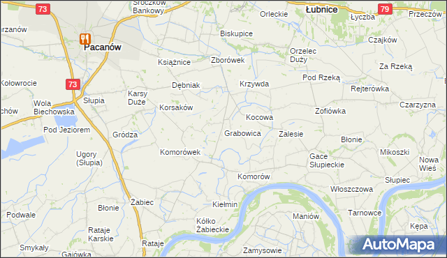 mapa Grabowica gmina Pacanów, Grabowica gmina Pacanów na mapie Targeo