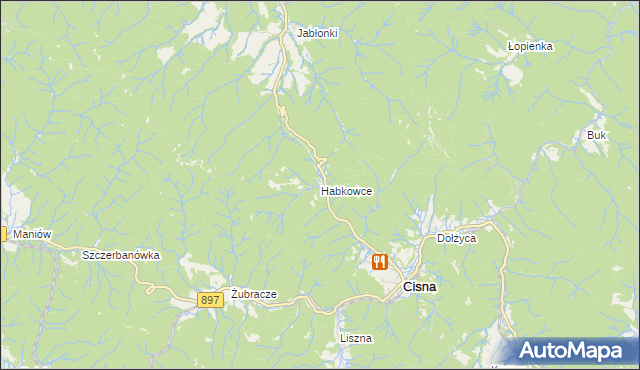 mapa Habkowce, Habkowce na mapie Targeo
