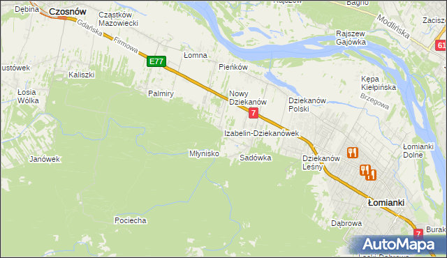 mapa Izabelin-Dziekanówek, Izabelin-Dziekanówek na mapie Targeo
