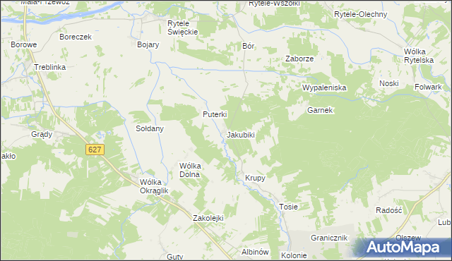 mapa Jakubiki, Jakubiki na mapie Targeo