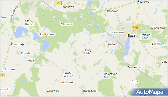 mapa Jawty Małe, Jawty Małe na mapie Targeo