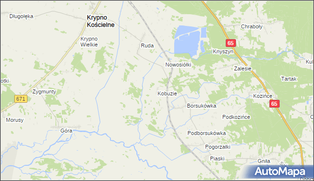 mapa Kobuzie gmina Dobrzyniewo Duże, Kobuzie gmina Dobrzyniewo Duże na mapie Targeo
