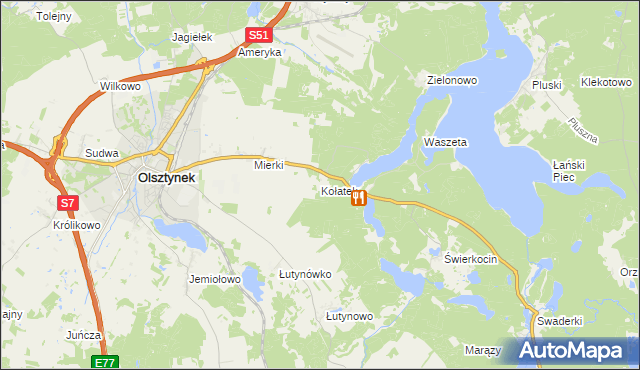 mapa Kołatek, Kołatek na mapie Targeo