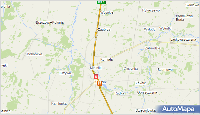 mapa Kumiała, Kumiała na mapie Targeo