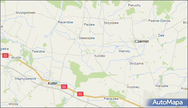 mapa Kurcew, Kurcew na mapie Targeo