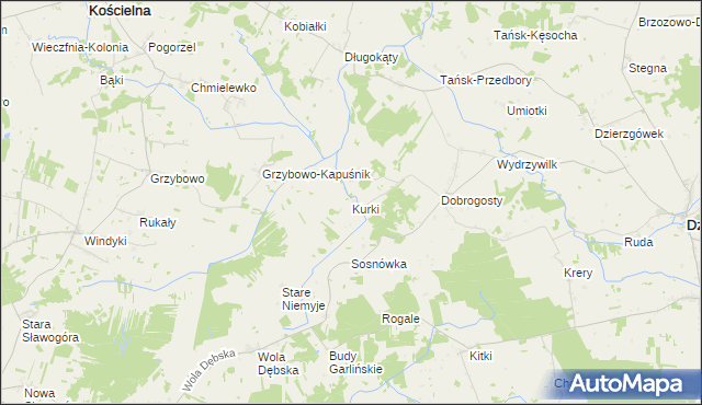 mapa Kurki gmina Dzierzgowo, Kurki gmina Dzierzgowo na mapie Targeo