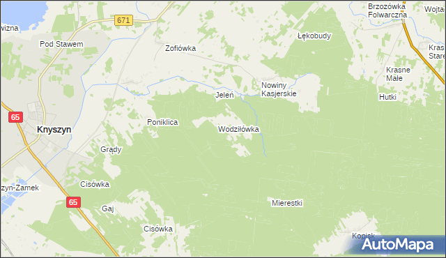mapa Mierestki gmina Knyszyn, Mierestki gmina Knyszyn na mapie Targeo