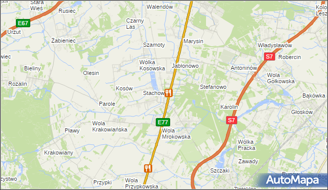 mapa Mroków gmina Lesznowola, Mroków gmina Lesznowola na mapie Targeo