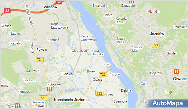 mapa Obórki gmina Konstancin-Jeziorna, Obórki gmina Konstancin-Jeziorna na mapie Targeo