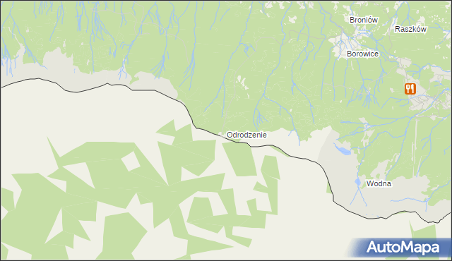 mapa Odrodzenie gmina Podgórzyn, Odrodzenie gmina Podgórzyn na mapie Targeo