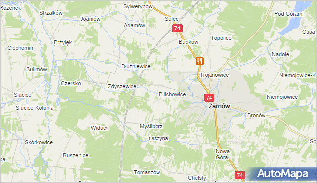 mapa Pilichowice, Pilichowice na mapie Targeo