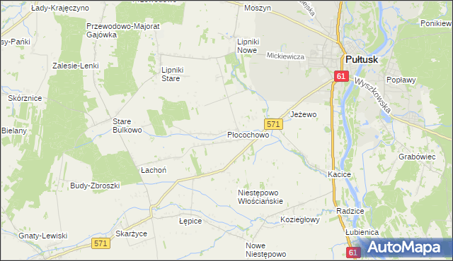 mapa Płocochowo, Płocochowo na mapie Targeo