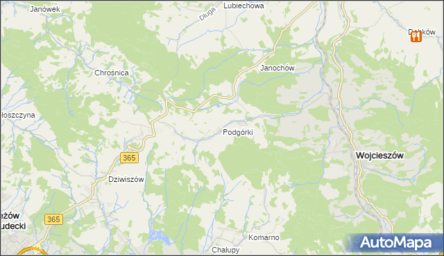 mapa Podgórki gmina Świerzawa, Podgórki gmina Świerzawa na mapie Targeo