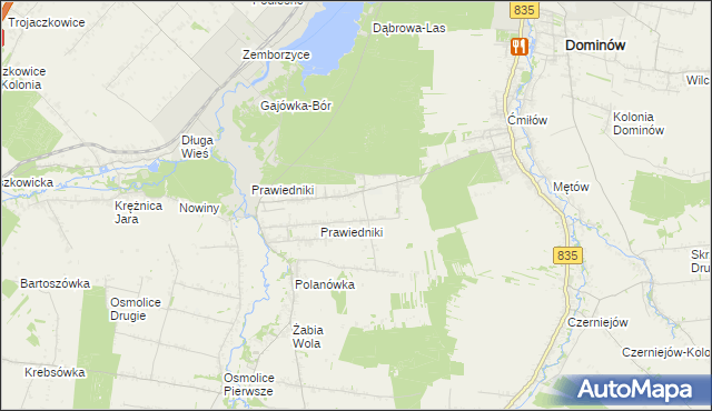 mapa Prawiedniki-Kolonia, Prawiedniki-Kolonia na mapie Targeo