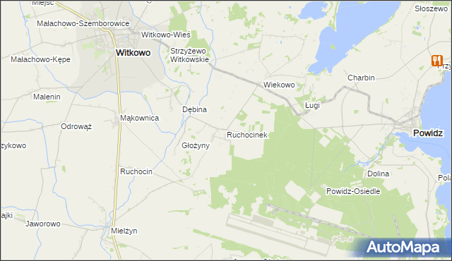mapa Ruchocinek, Ruchocinek na mapie Targeo