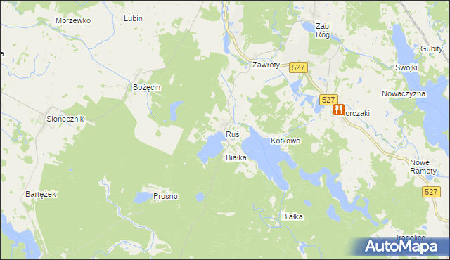 mapa Ruś gmina Morąg, Ruś gmina Morąg na mapie Targeo