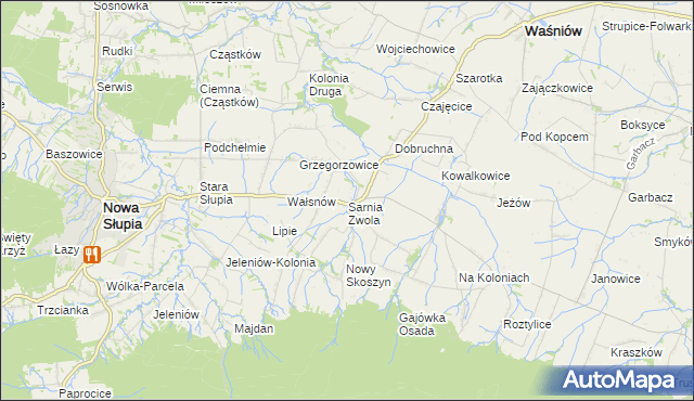 mapa Sarnia Zwola, Sarnia Zwola na mapie Targeo