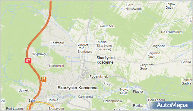 mapa Skarżysko Kościelne, Skarżysko Kościelne na mapie Targeo