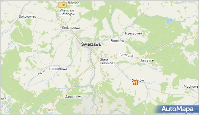 mapa Stara Kraśnica, Stara Kraśnica na mapie Targeo