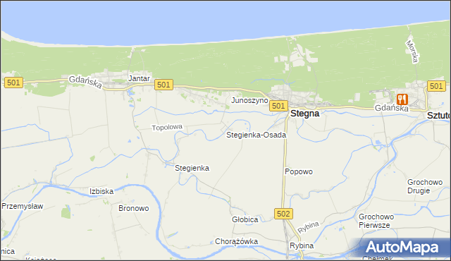 mapa Stegienka-Osada, Stegienka-Osada na mapie Targeo