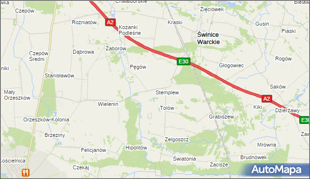 mapa Stemplew, Stemplew na mapie Targeo