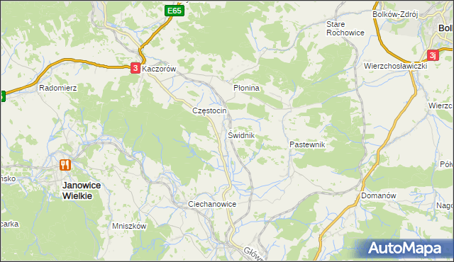 mapa Świdnik gmina Marciszów, Świdnik gmina Marciszów na mapie Targeo