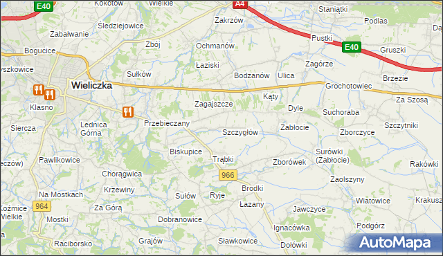 mapa Szczygłów, Szczygłów na mapie Targeo