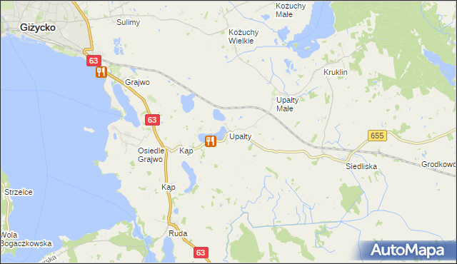 mapa Upałty, Upałty na mapie Targeo