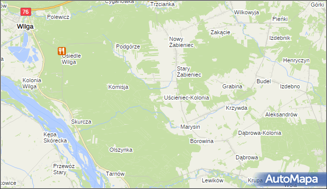 mapa Uścieniec-Kolonia, Uścieniec-Kolonia na mapie Targeo