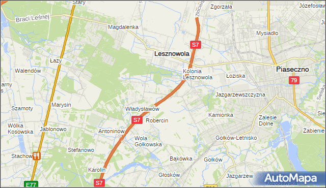 mapa Wilcza Góra gmina Lesznowola, Wilcza Góra gmina Lesznowola na mapie Targeo