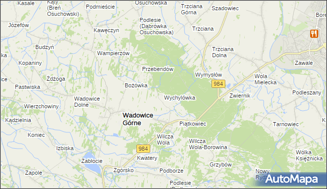 mapa Wychylówka, Wychylówka na mapie Targeo