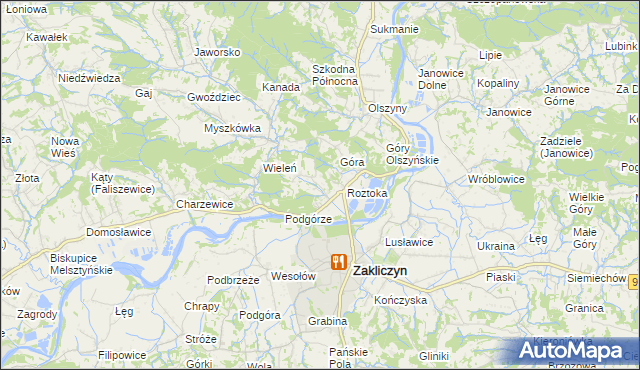 mapa Zawada Lanckorońska, Zawada Lanckorońska na mapie Targeo