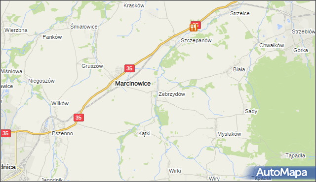 mapa Zebrzydów, Zebrzydów na mapie Targeo