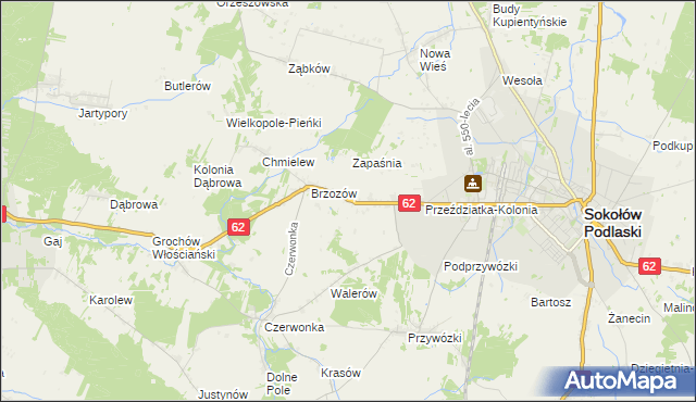 mapa Brzozów-Kolonia, Brzozów-Kolonia na mapie Targeo