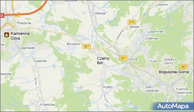 mapa Czarny Bór, Czarny Bór na mapie Targeo