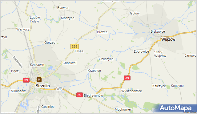 mapa Częszyce, Częszyce na mapie Targeo