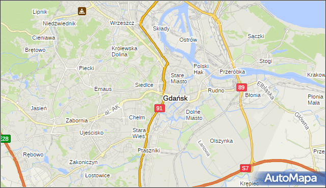 mapa Gdańska, Gdańsk na mapie Targeo