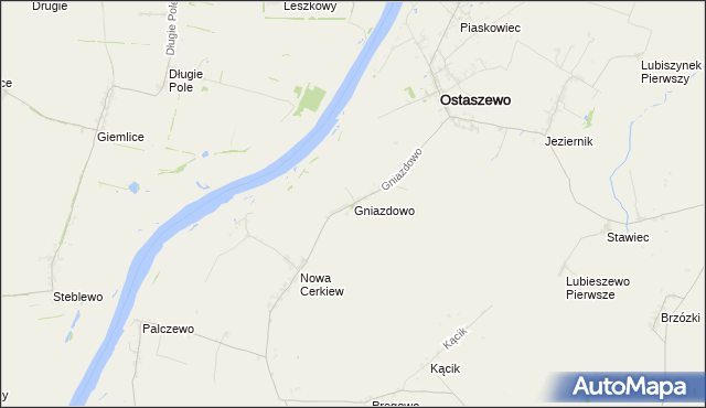mapa Gniazdowo gmina Ostaszewo, Gniazdowo gmina Ostaszewo na mapie Targeo