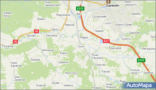 mapa Górki gmina Garwolin, Górki gmina Garwolin na mapie Targeo