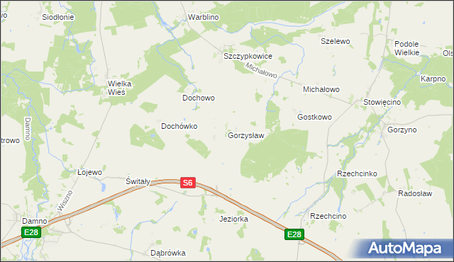 mapa Gorzysław gmina Główczyce, Gorzysław gmina Główczyce na mapie Targeo