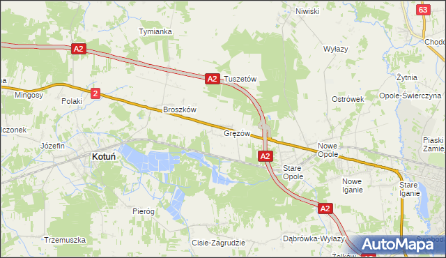 mapa Gręzów, Gręzów na mapie Targeo