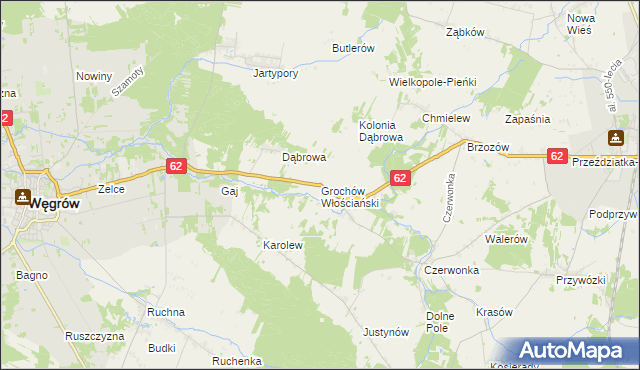 mapa Grochów Włościański, Grochów Włościański na mapie Targeo