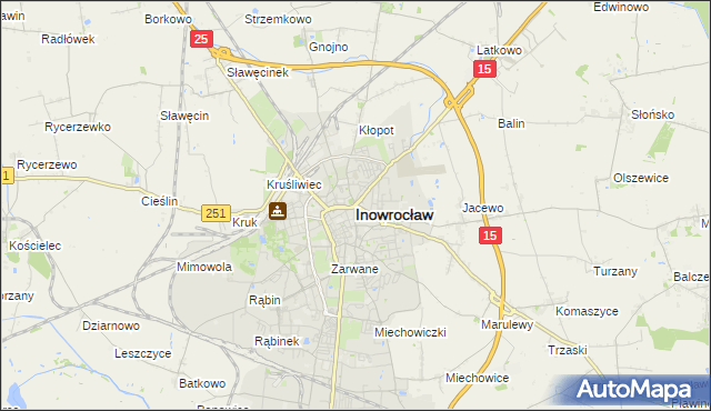 mapa Inowrocławia, Inowrocław na mapie Targeo